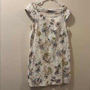 Zara Floral Print shift Women's Dress - medium - linen/cotton blend- pockets